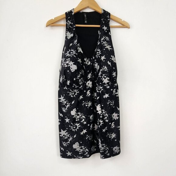 Torrid 5X Skulls Stars Racerback Tankini Swim Top Wireless Padded DD/F Punk Goth - Picture 2 of 12